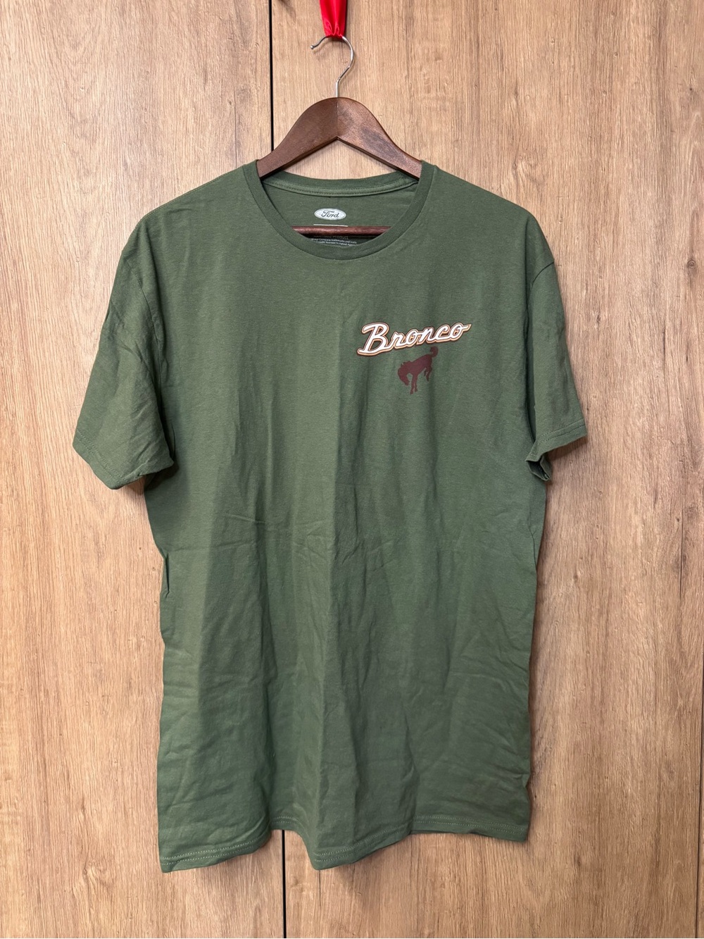 Ford Bronco Olive Green Short Sleeve Americana Streetwear Graphic Tee L